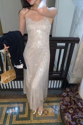 ELLA JADE 名媛千金性感晚礼服吊带亮片连衣裙 21977