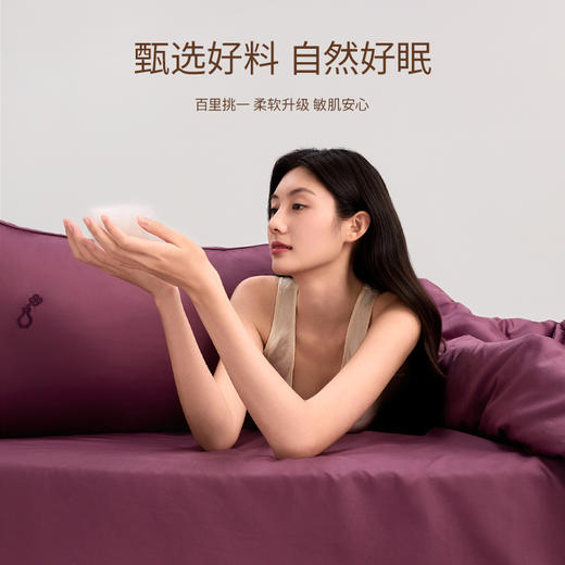 洁丽雅纯棉60S贡缎国色锦绣四件套新疆棉床上用品100棉床单被套罩 商品图2