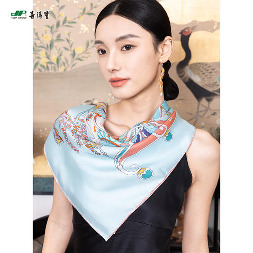 喜得宝文创丝巾杭州宋韵悦享丝路杭州丝绸100%桑蚕丝斜纹绸 商品图0