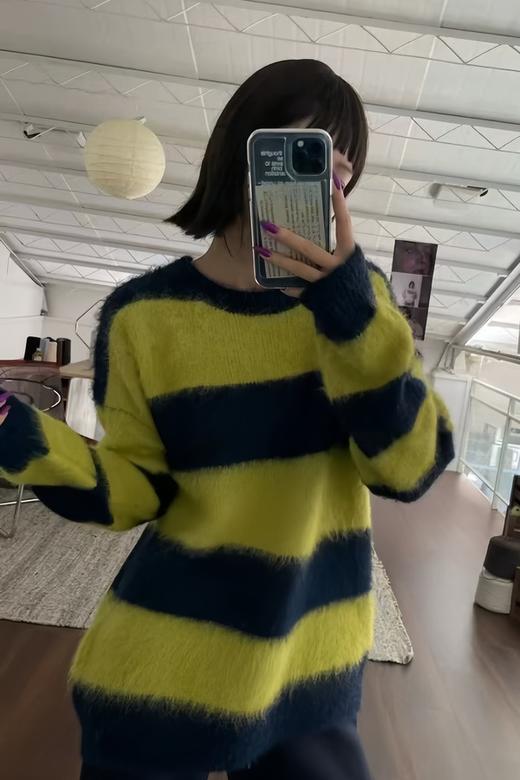 LNNNS 个性设计软糯撞色条纹毛衣 21777 商品图4