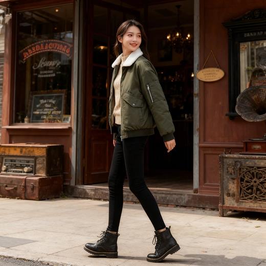 Schenvega标*商城同款羊羔毛翻领棉衣机车服外套B1-M333 商品图5