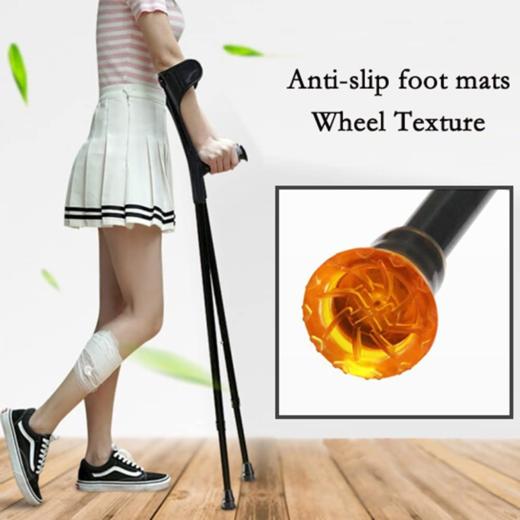 美国 BQKOZFIN 肘拐手臂式拐杖 可伸缩折叠  带防滑底座 一对 商品图4