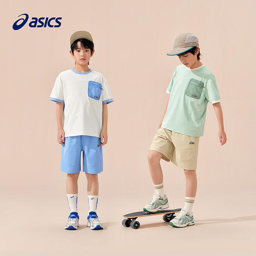 ASICS/亚瑟士童装25年夏季新款男童三防宽松弹力舒适梭织运动中裤 商品图4
