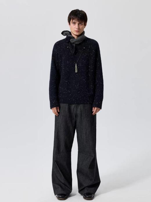 Simple Project/M25239/彩点纱撞色打结领毛衣 商品图2