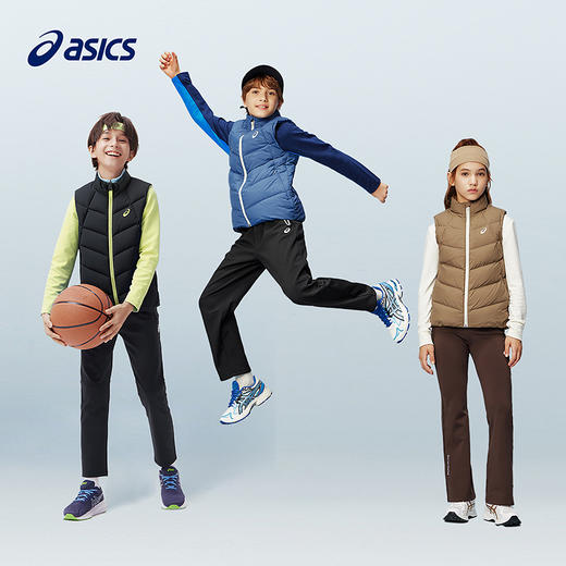 ASICS/亚瑟士童装25年冬季新款儿童运动羽绒马甲轻量保暖百搭防水 商品图4