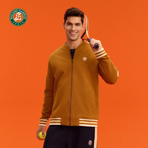 罗兰加洛斯法网男女棒球服针织长袖外套秋季新款舒适休闲拼色 商品图1