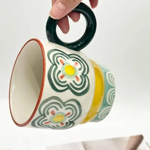 【出口餐具尾单-福利专场】复古简约餐具系列多彩边碗/花朵马克杯/小方盘/ 浮雕盘/平盘【CJ21】 商品图11