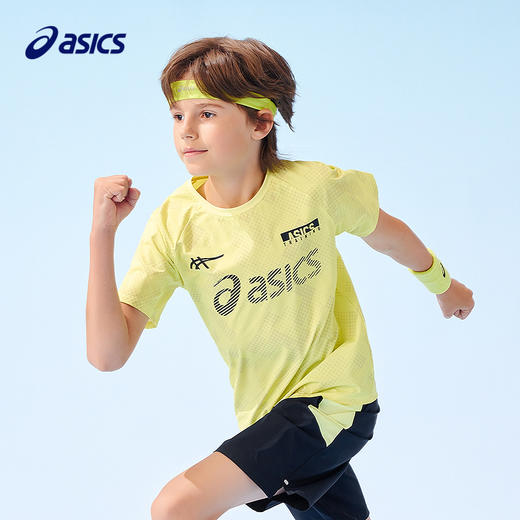 ASICS/亚瑟士童装25年夏季新款吸湿速干运动凉感高弹舒适T恤短袖 商品图1