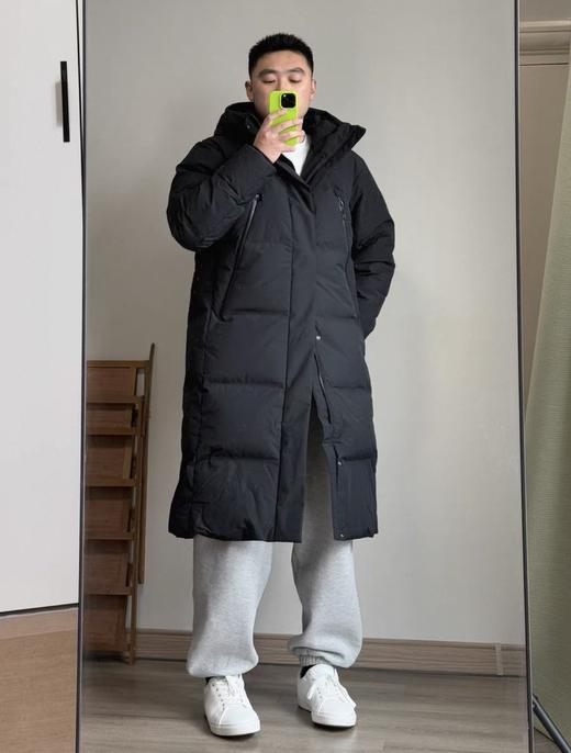 凯le石情侣同款！国标90白鸭绒中性长款羽绒服. 仿生长款羽绒服 商品图4