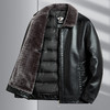 冬季皮夹克中老年男士皮衣加绒加厚爸爸冬装皮毛一体爷爷装 商品缩略图0