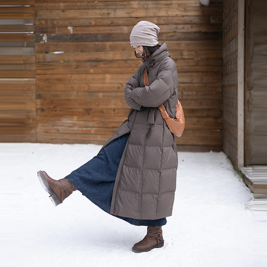 特绽放768朵/加厚立领羽绒服女长款廓形宽松显瘦直身厚外套冬新款 商品图0