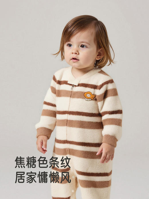 英氏婴儿宝宝连体衣冬季新款保暖条纹长袖哈衣爬服YZJAJ3R032A  YZJAJ3R033A 商品图4