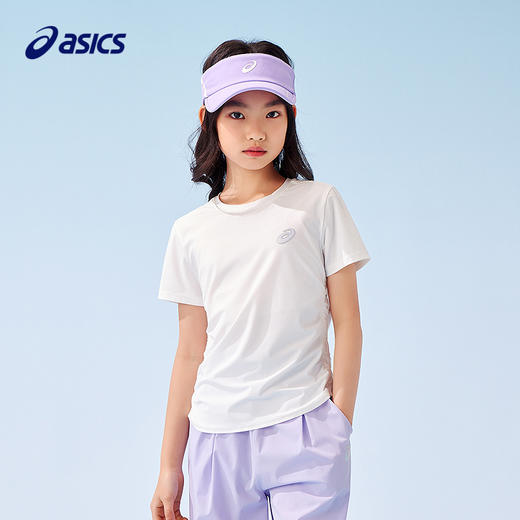 ASICS/亚瑟士儿童25年夏季新款女童收腰弹力舒适凉感短袖针织T恤 商品图0