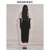 MAXRIENY【商场同款-节庆穿搭】MAXRIENY精致丝绒连衣裙羽毛小黑裙(货号:MC85DR784) 商品缩略图3