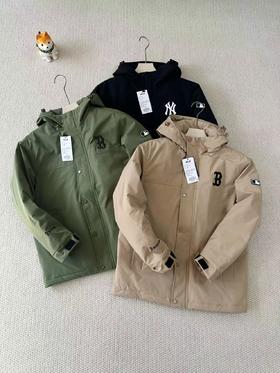 MLB新款NY连帽落肩外套情侣款冲锋衣棉服