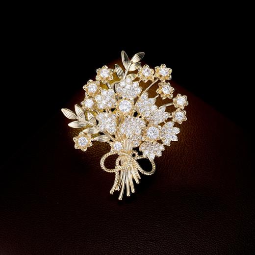 高级感镶锆石唯美许愿树发财树胸针，奢华西装外套固定装饰胸花配饰LY-E-200 商品图0