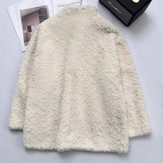 D121032冬季轻盈高保暖立领单排扣羊羔毛高质感毛毛外套 商品图2