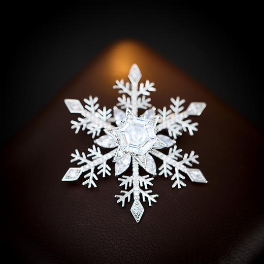 可旋转设计锆石雪花胸针，创意时尚优雅西装外套胸花配饰LY-E-035 商品图1