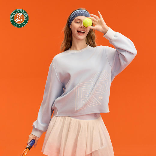 罗兰加洛斯法网女子卫衣秋季新款休闲套头宽松针织网球服上衣 商品图4