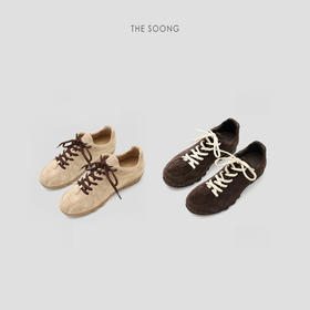 THESOONG|新品复古高丝光牛京柔软内羊皮时尚百搭系带休闲鞋HWXZ8292