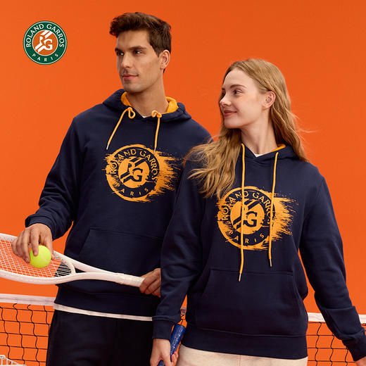 罗兰加洛斯法网连帽长袖时尚卫衣男女新款休闲百搭套头上衣 商品图1