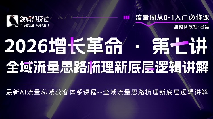 2026增长革命 · 第七讲 全域流量思路梳理新底层逻辑讲解