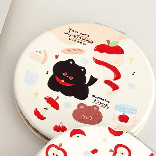 卡通双面折叠苹果小猫便携圆镜便携镜-纪念日百货门店同款167843915 商品图3