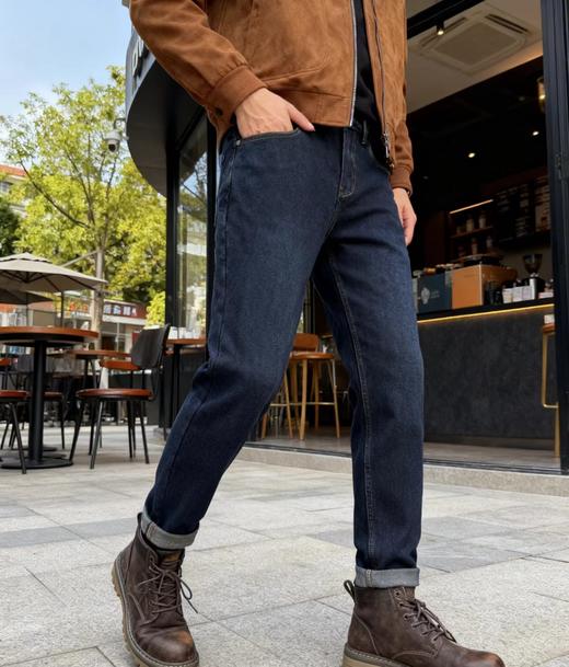 D121026秋冬款时尚休闲商务男士百搭加绒牛仔裤 商品图2