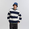 森马斯沃夫小狗联名卫衣男春季简洁字母绣花条纹情侣宽松圆领上衣 商品缩略图2