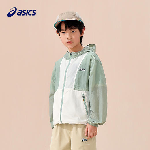 ASICS/亚瑟士童装25年夏季新款男童轻薄拼色防紫外线UPF50+防晒服 商品图0