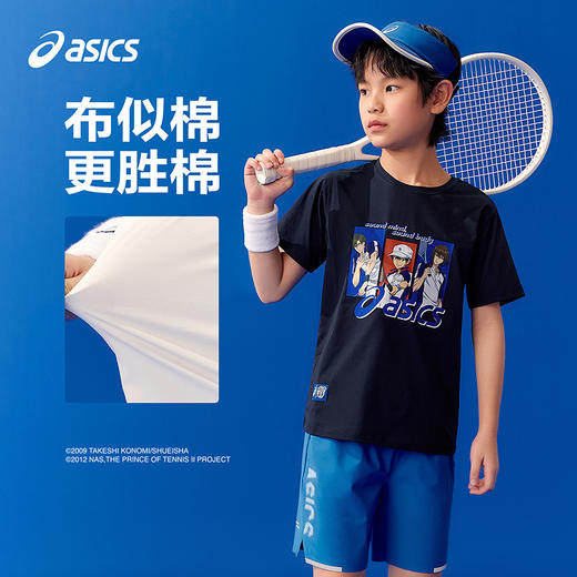 【新网球王子联名】亚瑟士童装25年夏季新款吸湿速干运动短袖T恤 商品图1