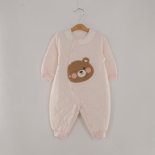 【曲奇萌熊长袖斜襟哈衣】婴幼儿0-2 岁长袖连体衣男女宝通用纯棉防风保暖透气棉基础款打底 商品图2