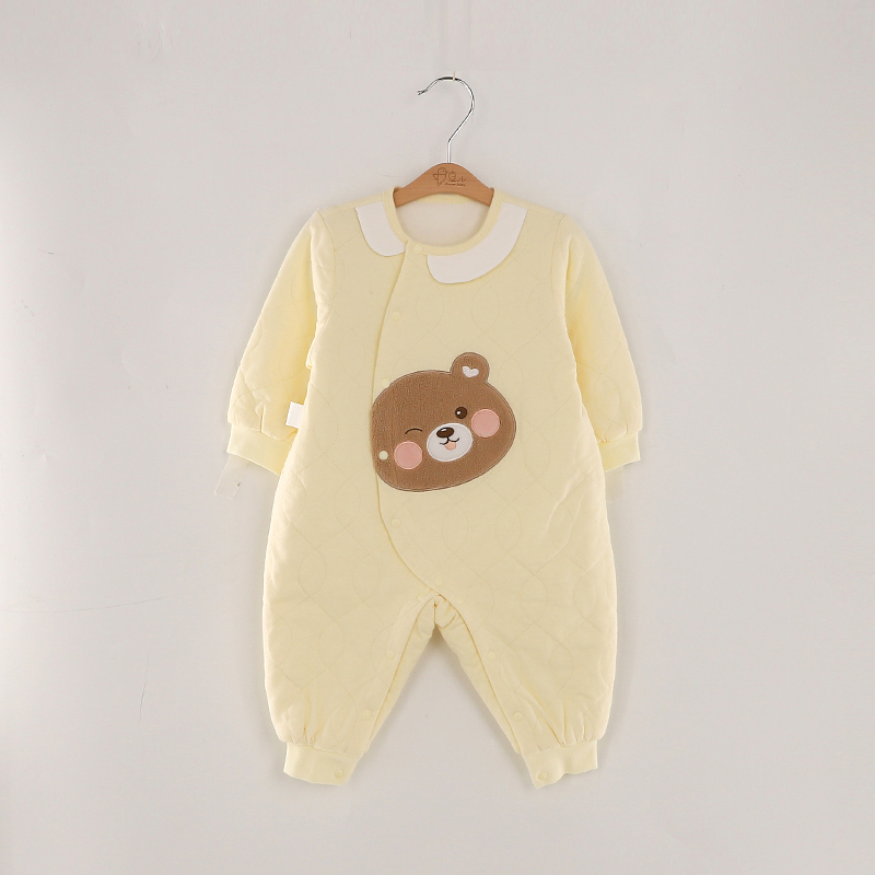 【曲奇萌熊长袖斜襟哈衣】婴幼儿0-2 岁长袖连体衣男女宝通用纯棉防风保暖透气棉基础款打底