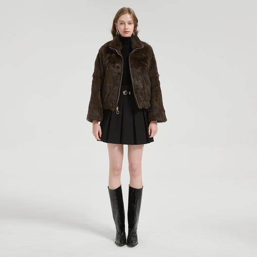 QP609斯尔丽2025冬季新款高级感时尚皮毛一体多用领两面穿外套女式皮草 商品图3