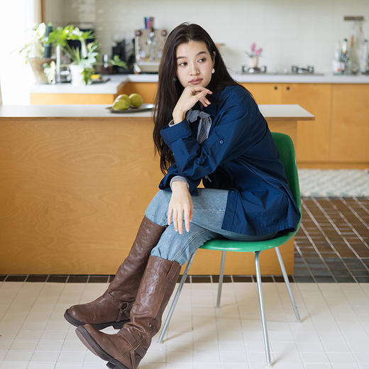 绽放842朵/高支匹马棉设计感含披肩衬衫女内搭叠穿长袖衬衣外套 商品图3