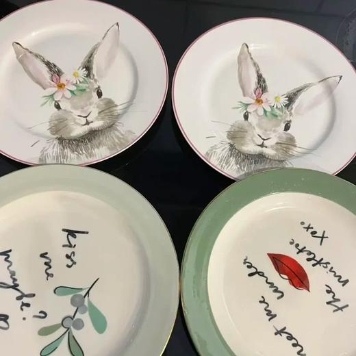 【一家店专属】【出口餐具尾单-福利专场】欧美设计款系列字母餐盘/菱格圆盘等【CJ22】 商品图4