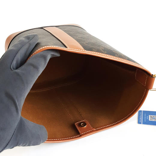 【95新】CELINE思琳191442CAS.04LU小号棕色老花凯旋门水桶包单肩斜挎包 女士 081225AK11 商品图6