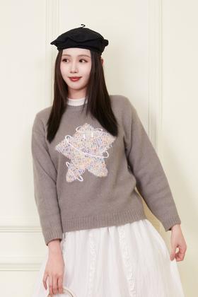 L.Fleuri 超好看气质五角星宽松毛衣 21982