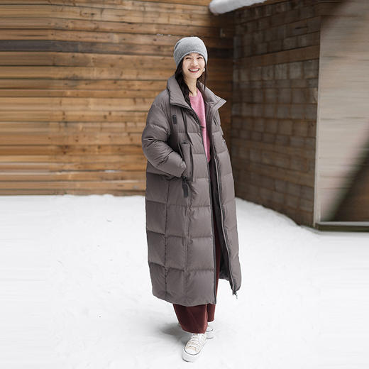 特绽放768朵/加厚立领羽绒服女长款廓形宽松显瘦直身厚外套冬新款 商品图3