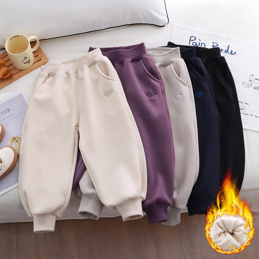 降温直接冲加绒版‼️‼️一条过冬【经款儿童刺绣加绒卫裤】A类亲肤，上身舒适度拉满 商品图6