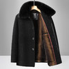 冬季新款加绒加厚男装毛呢外套中年男士休闲保暖可脱卸毛领内胆大衣 商品缩略图1