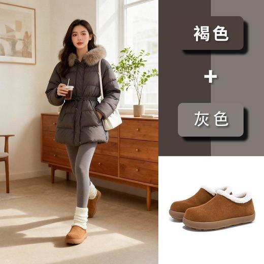 真皮雪地靴女2025冬季新款平底加绒棉鞋休闲百搭毛毛鞋保暖靴子女 商品图1