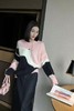 LNNNS 粉色撞色宽松圆头毛衣 21785 商品缩略图1