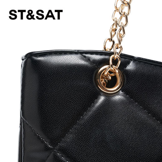 星期六高级感简约菱纹链条托特包SSD521R001 商品图3