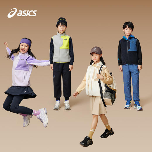 ASICS/亚瑟士童装25年秋季新款摇粒绒拼色针织马甲时尚百搭抗静电 商品图4