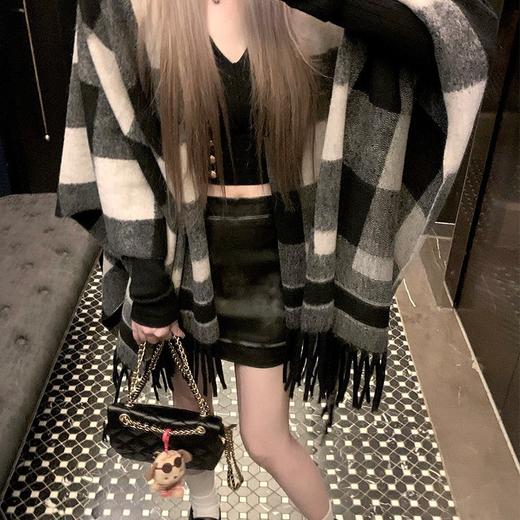 【苏格兰女孩】用料2.2m羊毛格纹披肩 斗篷外套 女秋冬外搭披肩 商品图1