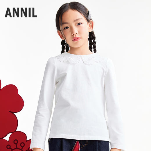 【实体店同款】女童翻领针织衫春季新款安奈儿童装AG611014 商品图1