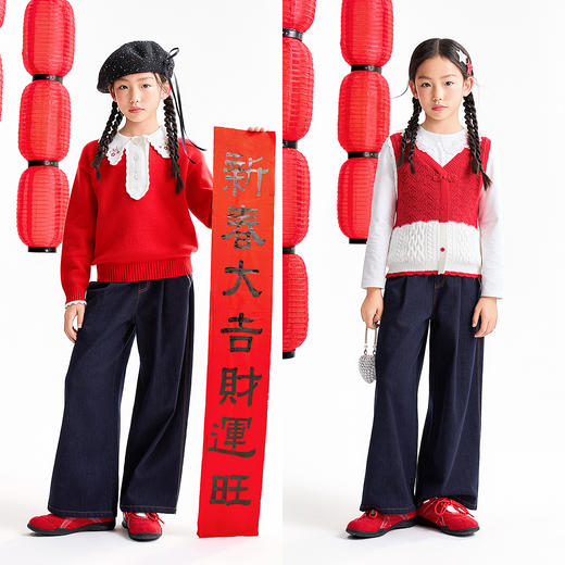 【实体店同款】女童全腰梭织裤春季新款安奈儿童装AG616018 商品图3