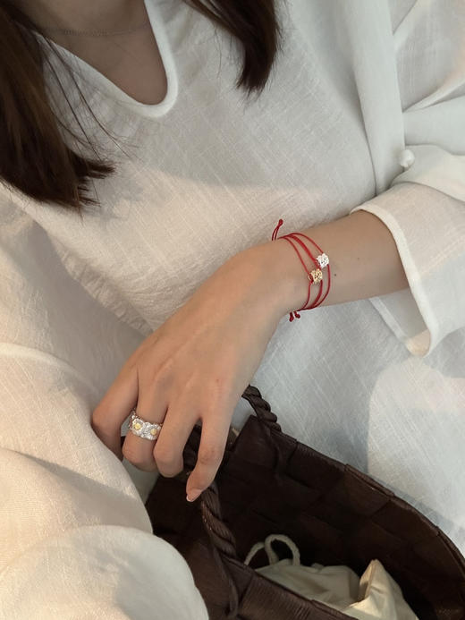 新年小红绳来咯～ 平安扣小红绳！纯元ooa*k 蕾丝纯银s925通体镀18k真金 商品图6
