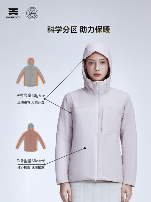天石鹅铠甲Primaloft金标P棉棉服女士连帽户外运动夹克城市轻户外G434 商品图4